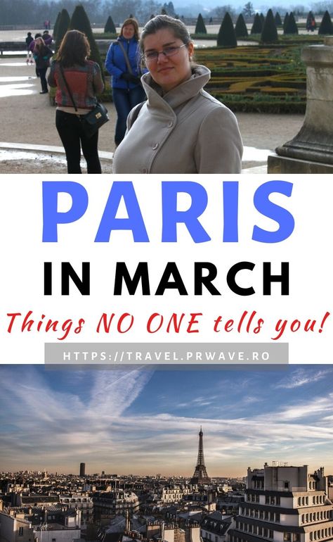 Things NO ONE tells you about visiting Paris in March. Discover everything you need to know about traveling to Paris in March, weather in Paris in MArch and the best time to visit Paris, France. Useful Paris tips for your perfect Paris spring vacation! #paris #paristips #france #europe #travelmomentsintime What To Pack For Paris In March, What To Wear In Paris In March, Nails For Paris Trip, Paris In March Outfits, March In Europe, Rome In March, Spring Time In Paris, Paris Vacation Outfit, Paris In March