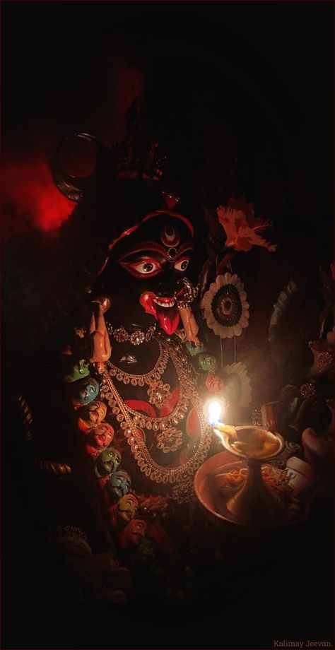 Devi Jagat Janani Kali's photo is Taken in Diyas light Kali Mata Hd Images Wallpaper, Maa Kali Photo, Kali Picture, Maa Kali Images, Kali Puja, Maa Wallpaper, Hanuman Hd Wallpaper, Kali Mata