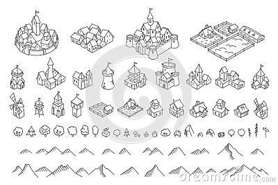 Medieval Sketch, Sketch Mountains, Map Sketch, Fantasy Map Making, Isometric Map, Mountains And Trees, Map Symbols, Dnd World Map, Fantasy World Map