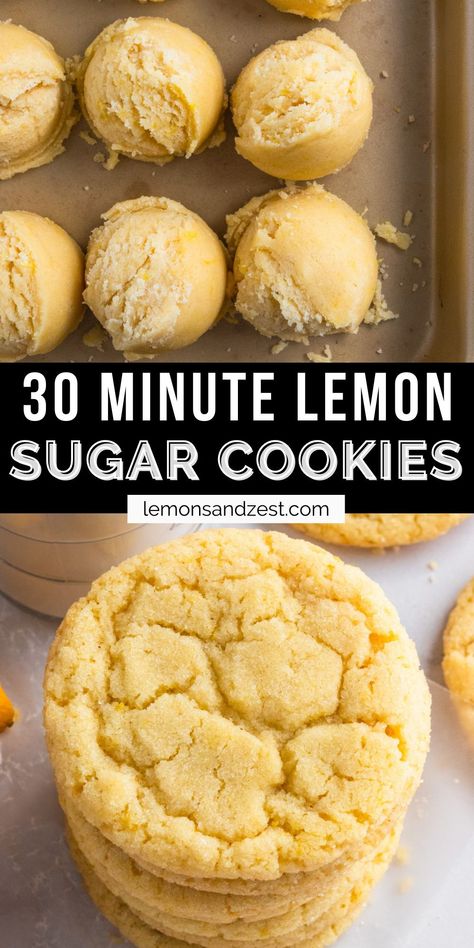 Lemon Sugar Cookies Recipe, Lemon Cookies Recipes, Lemon Sugar Cookies, Lost 100 Pounds, Lemon Sugar, Lemon Cookies, Lemon Desserts, Lemon Recipes, Sugar Cookies Recipe