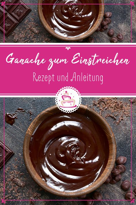 Rezepte für fondanttaugliche Ganache zum Einstreichen einer Torte. Zartbitter, Vollmilch und weiße Schokolade. Tipps zur Rettung von misslungener Ganche. German Cake, Ganache Cake, Ganache Recipe, Sweets Cake, Baking Sweets, Cupcake Muffins, Fancy Cakes, Marzipan, Chocolate Ganache