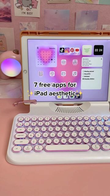 Apps For Ipad Aesthetic, Free Apps For Ipad, Aesthetic Ipad Homescreen, Aesthetic Ipad Homescreen Layout, Ipad Homescreen Layout, Ipad Customization, Studie Hacks, Ipad Homescreen, Ipad Organizer