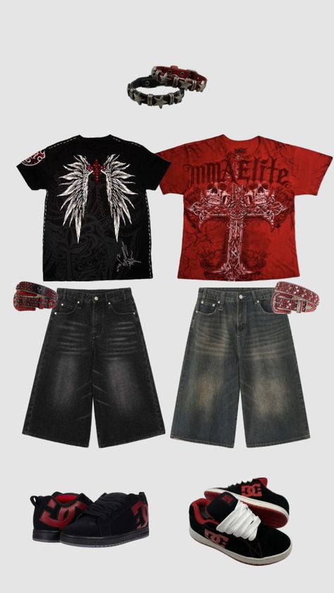 Duo fit 💪 #dc #outfit #y2k #alt #00s #boysfit #boyoutfit #girloutfit #cool 🗣️🔥 2000s Alt Fashion, Affliction Clothing, Y2k Alt, Baggy Outfit Ideas, Baggy Clothes, Street Fashion Men Streetwear, Outfit Inspo Casual, Tomboy Style Outfits, Swaggy Outfits