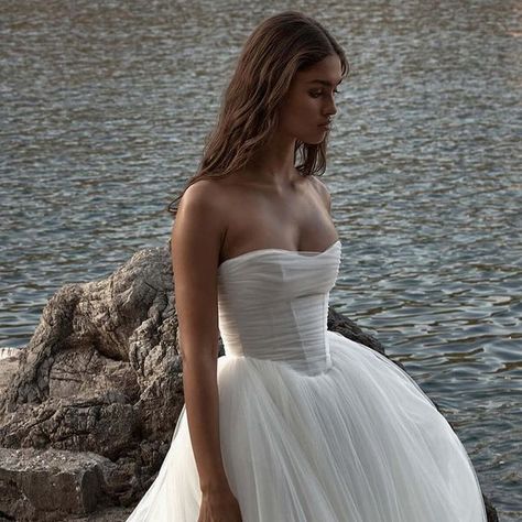 Malibu Wedding Dress, Balletcore Wedding, Tulle Draping, Chosen By Kyha, Bodice Wedding Dress, Tulle Ballgown, Sunset Blvd, 27 Dresses, Fairy Tale Wedding Dress