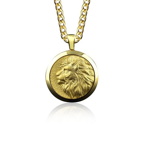 Abdul on Etsy Gold Cuban Chain, Meaningful Necklace, Lion Pendant, Gold Lion, Mens Necklace, Gold Medallion, Solid Gold Necklace, Solid Gold Chains, Mens Pendant