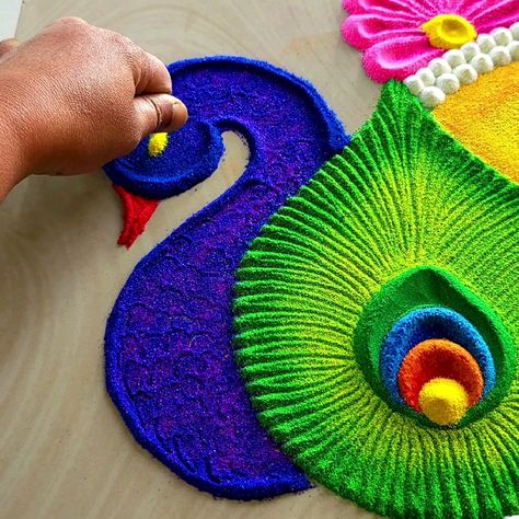 Learn How to make simple and easy rangoli designs for any festival | Simple and easy rangoli designs #rangoli #Simplerangoli #rangolibyjayanthig #satisfyingvideo #Navaratri #relaxingvideo #relaxing #Hobbyideas #jayanthig... | By Rangoli by jyoti rathod Office Rangoli Designs, Simple And Beautiful Rangoli Designs, Rangoli Making Ideas, Rangoli Making Video, Simple Peacock Rangoli Designs Easy, Best Rangoli Designs Simple, Rangoli Designs Peacock Latest, How To Make Rangoli, Rangoli 2024 Designs