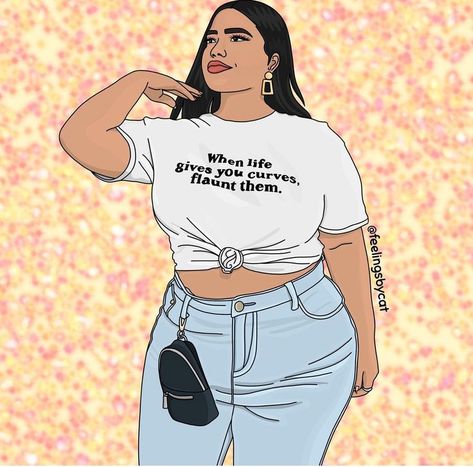 Illustrations Body Positivity, Fat Positive, Positivity Art, Fat Acceptance, Body Positive Quotes, Body Positivity Art, Plus Size Art, Estilo Denim, Shirt Design Inspiration