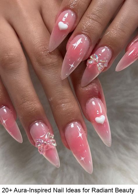 Welcome to our colorful world of Aura Nails, where artistic expression meets the essence of our souls! If you're looking to unlock the truest version of Ethereal Nails, Almond Nails Pink, Stunning Nails, 2024 Nails, Smink Inspiration, Blush Nails, Pretty Gel Nails, Kawaii Nails, Pink Acrylic Nails