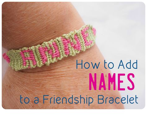 How to Make Friendship Bracelets With Names, Letters, and Numbers Bracelets With Names, Friendship Bracelets With Names, Make A Friendship Bracelet, Embroidery Floss Bracelets, Floss Bracelets, How To Make Letters, Braided Friendship Bracelets, Making Friendship Bracelets, String Bracelet Patterns