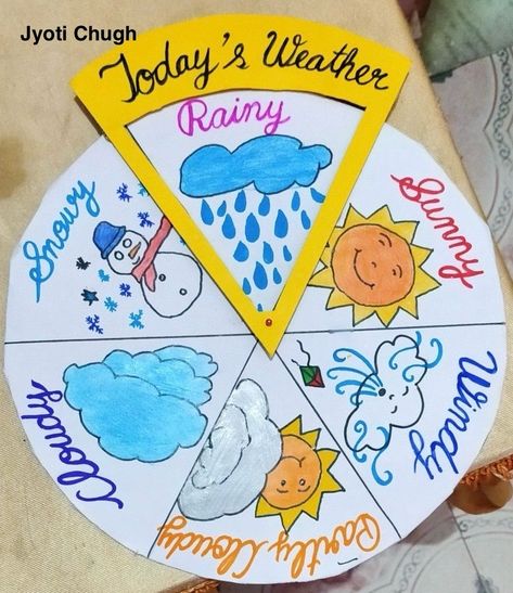 Weather Related Activities For Kids, Classroom Weather Board, Diy Weather Chart For Kids, Weather Chart Ideas, Weather Worksheets Preschool, Weather Projects For Kids, Chart Paper Project Ideas, Weather Chart Preschool, Weather Chart For Kids