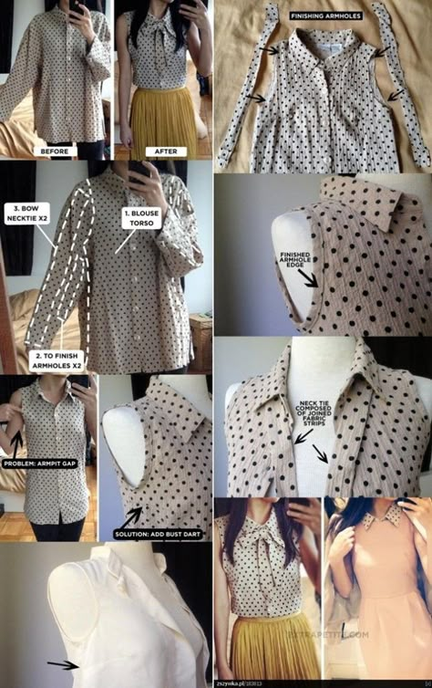 Umgestaltete Shirts, Blue Checkered Shirt, Remake Clothes, Diy Clothes Refashion, Diy Clothes Videos, Diy Vetement, Cute Aprons, Kleidung Diy, Shirt Refashion