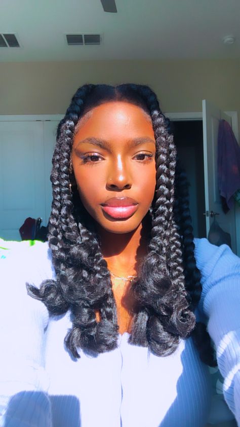 Big Braids For Black Women, Dr Hairstyles, Maintenance Week, Big Twist Braids Hairstyles, Fun Braids, Beaded Braids, Natural Hair Ponytail, Black Hair Growth, Braids For Black