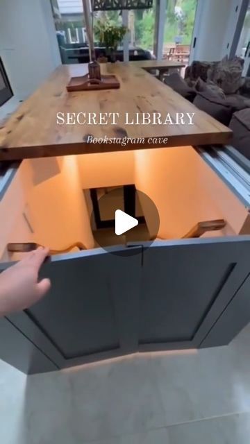 17M views · 2.8M likes | Reader's ☁️ 9 on Instagram: "If you also want to go live in that basement then we are best friends 🥹 . 🎥 Before you start screaming: the secret room passage is real but I generated the photos of the secret library myself with Photoshop and AI.  . 🎞️ I added them at the end of the reel as a sequence remix. . I would really love to know what the owners have in that secret basement!! . Happy Monday, Readers!!  . 📖☁️ 9 . . #bookstagram #hiddenroom #secretlibrary #secretroom #secretrooms #booklovers" Hidden Basement Door In Floor, Secret Basement Door, Secret Floor Door, Hidden Stairs To Basement, Secret Spaces In Home, How To Make A Secret Room, Hidden Rooms Secret Passage, Secret Passageways In Houses, Secret Library Room