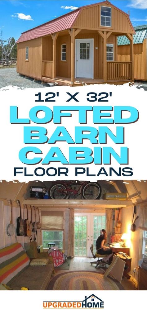 Lofted Barn Cabin, Shed With Loft, Shed Tiny Home, Shed Floor Plans, Small Cabin Plans, Shed Cabin, House Plan With Loft, Diy Tiny House, Shed Home