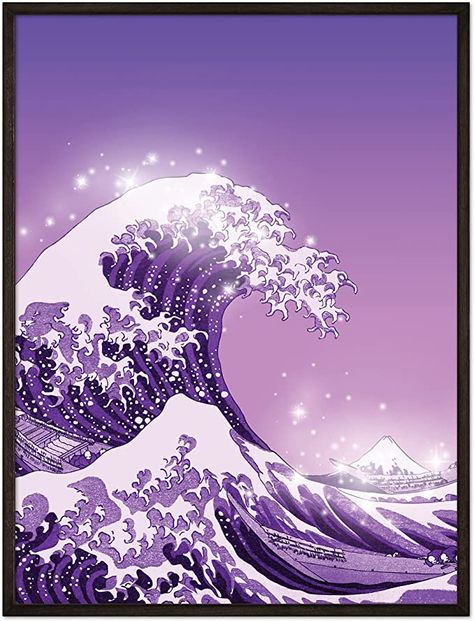 Amazon.com: Purple Aesthetic Poster 12x16 inches UNFRAMED, Great Wave Poster Wall Art, Cool Wall Decor, Aesthetic Room Decor : Office Products Retro Aesthetic Room, Purple Rooms, Cool Wall Decor, Purple Walls, Art Theme, Unique Poster, Cute Room Decor, Purple Aesthetic, Room Posters