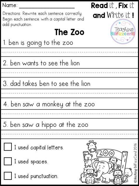 Kindergarten Sentence Writing Worksheets 1st Grade Writing Worksheets, Writing Sentences Worksheets, Writing Practice Worksheets, 2nd Grade Writing, 1st Grade Writing, First Grade Worksheets, First Grade Writing, First Grade Reading, Story Starters