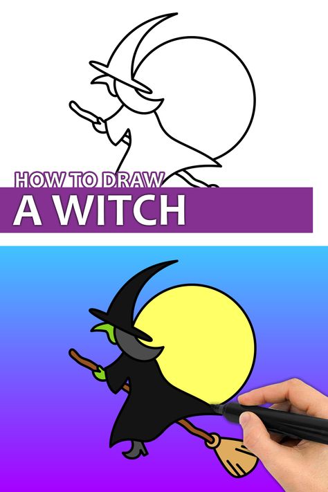 Learn how to draw Witch flying on a broom stick with this step by step drawing tutorial video. Enjoy! ♥ #witch #flyingwitch #halloweendrawing #easydrawingforkids #howtodraw #drawing #drawingtutorial Witch Flying On Broom Drawing, How To Draw A Witch On A Broom, How To Draw A Witch Step By Step, Witch On Broom Drawing, How To Draw A Witch, Witch Broom Drawing, Easy Witch Drawing, Witch Drawing Easy, Witch Art Drawing