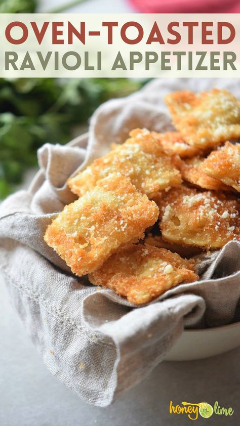 Oven Baked Ravioli, Oven Toasted Ravioli, Baked Ravioli Appetizer, Crispy Baked Ravioli, Toasted Ravioli Recipe, Fried Ravioli Recipe, Baked Ravioli Recipe, Baked Ravioli, Ravioli Bake