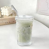 Coffee Milk Tea, Coffee Cup With Lid, Coffee Glasses, Cup With Lid And Straw, Tea Juice, Coffee Jars, Smoothie Cup, Cocktail Glassware, Glass Coffee Cups