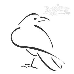 Crow Embroidery Pattern, Crow Line Drawing, Crow Line Art, Crow Doodle, Crow Embroidery, Bird Embroidery Designs, Fall Embroidery, Fall Embroidery Designs, Animals Embroidery