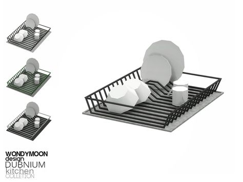 wondymoon's Dubnium Dish Drainer Sims 4 Decor Kitchen, Sims 4 Dish Rack, Sims 4 Dish Rack Cc, Sims 4 Dishes, S4cc Kitchen, Sims4 Cc Kitchen Clutter, Sims 4 Dishwasher, Sims 4 Cc Dishwasher, Sims 4 Cc Clutter Kitchens