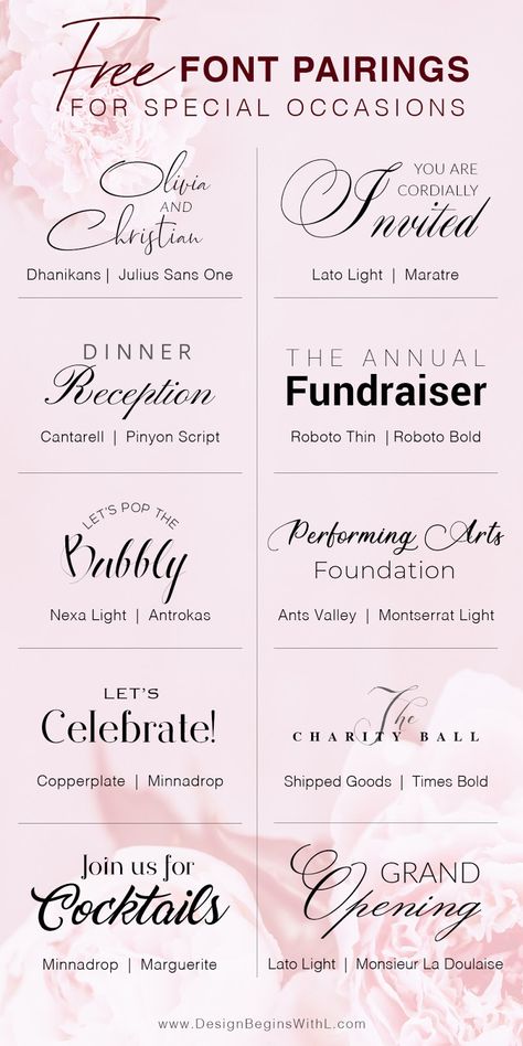 Fabulous Free Font Pairings for Special Occasions #freefonts Silhouette Font Pairings, Pairing Fonts Together, Dafont Pairings, Font Pairing Dafont, Font Pairing Canva Free, Free Fonts Pairings, Cricut Font Pairing, Free Font Pairings Dafont, Fun Free Fonts