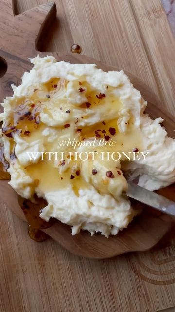 Hot Honey Brie Butter, Brie And Honeycomb, Whipped Brie Spread, Whipped Brie With Hot Honey, Brie Fondue, Whipped Brie, Brie Dip, Honey Brie, Standing Mixer