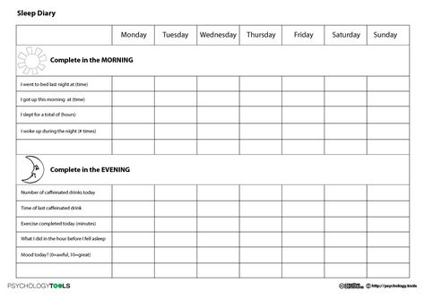 Sleeping Diary for me, so I can go to bed and wake up at a better time.                                                                                                                                                      More Mood Diary Template, Weight Journal, Counselling Worksheets, Household Printables, Symptoms Tracker, Best Printables, Psychology Tools, Sleep Diary, Sleep Journal