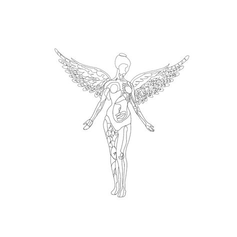 Nirvana tattoo, In Utero tattoo idea, Kurt Cobain, Krist Novoselic, Dave Grohl, Grunge, Black and White tattoo, line art, line drawing tattoo Nirvana Tattoo Angle, In Utero Black And White, Easy Nirvana Drawings, Nirvana Tattoo Stencil, In Bloom Tattoo Nirvana, Nirvana Back Tattoo, Nirvana Minimalist Tattoo, Nirvana Album Cover Tattoo, Kurt Cobain Inspired Tattoo