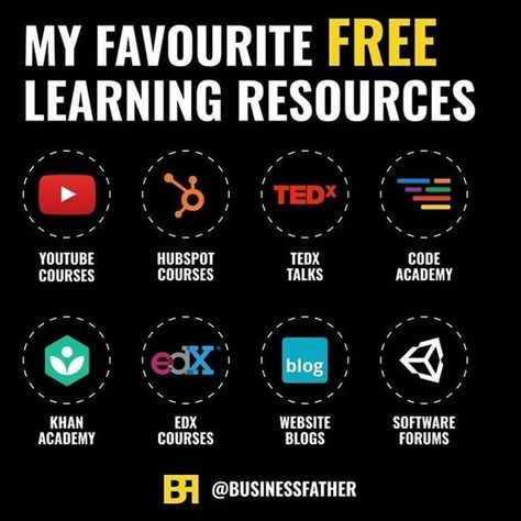 My Favorite FREE Learning Resources! Click The Link Finanse Osobiste, Business Ideas Entrepreneur, Life Hacks Websites, Vie Motivation, Learning Websites, Business Skills, School Study Tips, Educational Websites, Skills To Learn