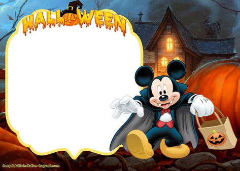 FREE Mickey and Minnie Halloween Invitation Templates Minnie Mouse Invitation Template Free, Minnie Mouse Invitation Template, Mickey And Minnie Halloween, Free Halloween Invitations, Marcos Halloween, Minnie Mouse Invitation, Halloween Invitaciones, Wonderland Halloween, Outdoor Halloween Parties