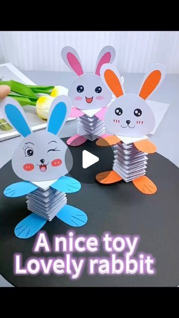 Paper crafts teacher on Instagram: "🎉🎉🎉A nice toy for your kids or students 🥰🥰

Lovely rabbit 🐰🐰😍

You can play with your kids. They must enjoy it 

Follow me @paper.crafts.teacher to view or to learn much more lovely paper crafts and creative handmade for your kids 

#papercrafters #papercraft #papercrafting #craftyideas #crafting #crafts #papercrafter #creativehandmade 
#craft #craftforkids #craftforchildren #craftersgonnacraft #handmadecrafts #crafthandmade" Construction Paper Arts And Crafts, Craft In Paper, Crafts With Construction Paper For Kids, Paper Craft Toys, Paper Activity For Kids, Kids Paper Crafts Easy, Rabbit Paper Craft, Rabbit Crafts For Kids, Dancing Crafts