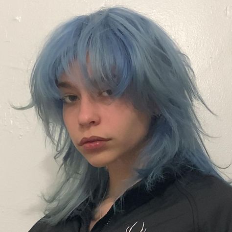 Slate Blue Hair, Hair Product Organization, Light Blue Hair, Creative Hair Color, Dyed Hair Inspiration, Sally Face, Dye My Hair, Cut My Hair, Hair Inspo Color