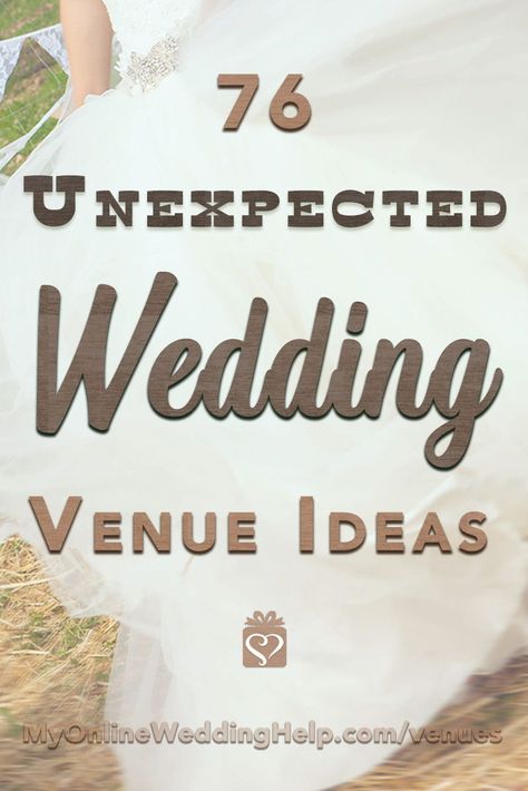 Want something other than run-of-the mill wedding locations? Here are 76 unique, nontraditional wedding venue ideas. Read and comment your own nontraditional ideas. On the My Online Wedding Help blog. #MyOnlineWeddingHelp #NontraditionalWedding #WeddingVenues #WeddingIdeas Cheap Venue Ideas Wedding, Free Wedding Venue Ideas, Wedding Venue Ideas Cheap, Wedding Venue Must Haves, Inexpensive Wedding Venue Ideas, Nontraditional Wedding Reception, Wedding Surprise Ideas, Simple Wedding Venue Ideas, Barn Venue Ideas