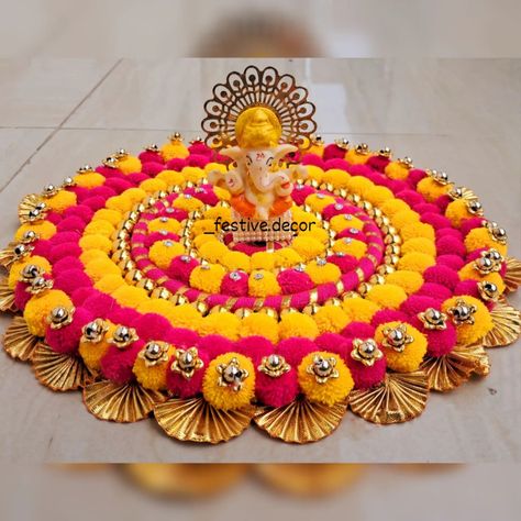 Happy Ganesh Chaturthi 🌸🌸 Made this Ganesh Aasan for a client😍🎉 You can also get these beautifully curated rangoli mats for this festive season.🪷🩷 DM for more info📩 #ganeshfestival #ganeshchaturthi #ganeshutsav #ganesh #color #rangoli #rangolimats #festiveseason #festivevibes #bappa #diya #homedecor #homedecoration #homesetup #diyadecor #pooja #poojathali #trending #viralreels #trendingnow #festival #explorepage #foryoupage #explore #bappamorya #mdf #rangolidesign #pompom Pompom Rangoli Designs, Color Rangoli, Ganesh Utsav, Diwali Craft, Happy Ganesh, Happy Ganesh Chaturthi, Ganesh Chaturthi, Rangoli Designs, Festive Season