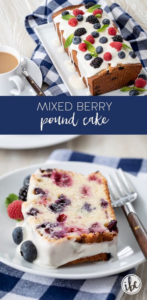 How to Make Mixed Berry Pound Cake #mixedberry #poundcake #cake #dessert #recipe #berries #cake Lemon Berry Cake Recipe, Triple Berry Cake Recipe, Mixed Berry Loaf Bread, Mixed Berry Loaf Cake, Easy Berry Cake, Blackberry And Blueberry Recipes, Mixed Berry Desserts, Mixed Berry Dessert Recipes, Mixed Berries Recipes