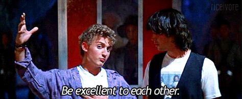 Bill and ted gif Bill And Ted Excellent Adventure Aesthetic, Bill And Ted Excellent Adventure, Bye Gif, 80s Films, Szechuan Sauce, Be Excellent To Each Other, Bill And Ted, Fun Gif, 80's Movies