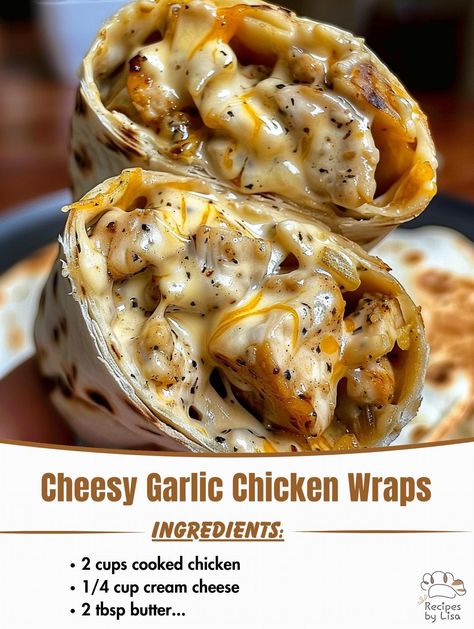 Cheesy Garlic Wraps, Leftover Chicken Breast Recipes Easy, Leftover Chicken Recipes Easy Quick, Cheesy Garlic Chicken, Leftover Chicken Breast, Zesty Chicken, Chicken Wrap Recipes, 2024 Recipes, Pinwheel Recipes