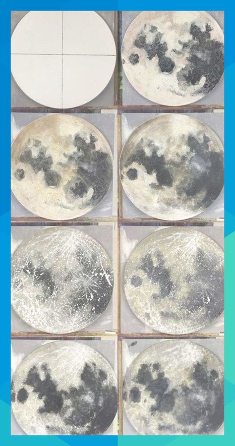 #zionbrakus916 Moon With Acrylic Paint, Moon Wall Painting Bedrooms, Round Canvas Moon Painting, Full Moon Acrylic Painting, Full Moon Painting Acrylic Easy, Interesting Crafts Ideas, Diy Paint Wall Art, Moon Painting Acrylic Tutorial, Painting On Photos