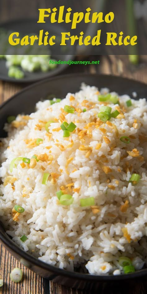 Garlic Rice Recipes Filipino, Crispy Garlic Rice, Easy Garlic Fried Rice, Filipino Rice Recipes, Fried Garlic Rice, Garlic Fried Rice Filipino, Asian Rice Recipes, Filipino Fried Rice, Filipino Salad