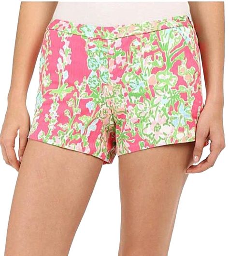 Bright Pink Background, Cotton Shorts Women, Paisley Shorts, Background Floral, Scalloped Shorts, Flamingo Pink, Beautiful Shorts, Lilly Pulitzer Shorts, Preppy Summer