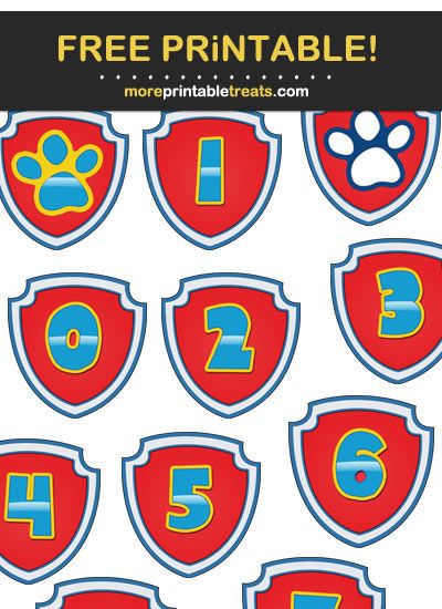 Paw Patrol Theme Badge Numbers Symbols Paw Patrol Badge Printable Free, Paw Patrol Numbers Printable, Paw Patrol Badges Printable Free, Paw Patrol Printables Free Templates, Paw Patrol Classroom Theme, Paw Patrol Numbers, Paw Patrol Badge Printable, Paw Patrol Halloween Costume, Happy Birthday Free Printable