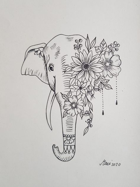 Feminine Elephant tattoo idea #tattooforwomen #sunflowertattoos Feminine Elephant Tattoo, Mandala Tattoo Sleeve Women, Elephant Head Tattoo, Mandala Elephant Tattoo, Mandala Tattoo Sleeve, 16 Tattoo, Elephant Tattoo Design, Mandala Elephant, Elephant Drawing