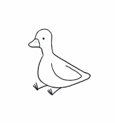 Cute Tattoos Doodles, Duck Doodle Tattoo, Simple Small Sketches, Cute Small Easy Doodles Animals, Small Animal Tattoos Simple, Small Duck Drawing, Tatoos Small Aesthetic, Small Drawings Aesthetic, Duck Simple Drawing