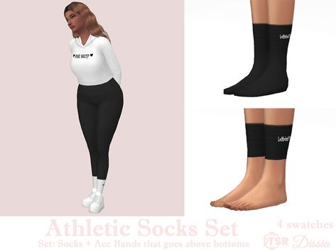 Athletic mid calf black or white socks with white or black inscription - 4 swatches #sims4 #sims4cc #sims 4 #sims 4 cc #sims4 cc #ts4 #ts4cc #ts4 cc #maxis mix #maxis match #maxis-mix #sims clothes #sims 4 clothes #sims 4 socks #sims 4 accessory #sport #sporty Sims 4 Cc Maxis Match Sport Clothing, Sims4 Cc Socks, Nike Socks Sims 4 Cc, Sims 4 Nike Socks, Sims 4 Workout Clothes, Sims 4 Nike Cc, Sneakers Sims 4 Cc, Socks Sims 4 Cc, Sims 4 Socks Cc