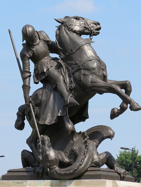 St George and the Dragon Statues - Bob Speel's Website Arlo Tattoo, Famous Sculpture, St George And The Dragon, Classical Sculpture, Saint George And The Dragon, Famous Sculptures, Ancient Greek Sculpture, Classic Sculpture, Saint George's