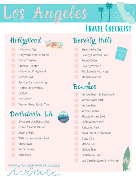 California Packing List, Los Angeles Trip, Boujee Apartment, Los Angeles Bucket List, America Holiday, Vacay Mood, Los Angeles Itinerary, Los Angeles Travel Guide, Los Angeles Vacation