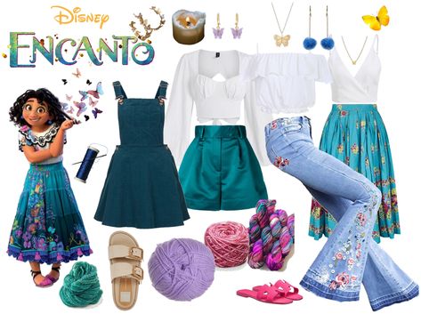 Encanto Outfit Ideas Disney, Disneybound Outfits Casual Winter, Mirabel Inspired Outfit, Encanto Outfit Ideas, Mirabel Disneybound, Disney Bounding Encanto, Halloween Costumes Encanto, Family Disneybound, Isabella Encanto Cosplay