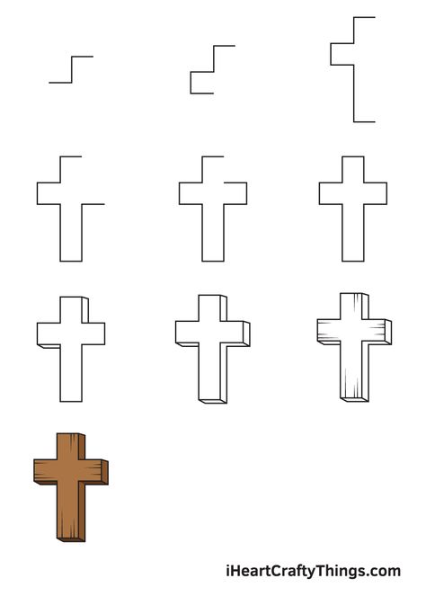 How to Draw a Cross — Step by Step Guide Cross Drawing Step By Step, How To Draw A Cross Step By Step, How To Draw A Cross, Christian Sketches Easy, Cross Drawing Simple, The Cross Drawing, Cross Drawing Sketches, Crucifixion Drawing, Cross Drawings