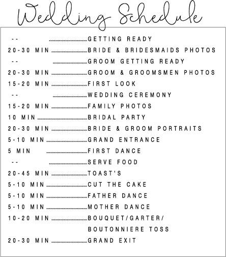 The Best Wedding Schedule Template EVER! Wedding Reception Schedule Of Events, Wedding Schedule Template, Schedule For Wedding Day, Wedding Rehearsal Schedule, Wedding Day Schedule Template, Short Wedding Timeline Day Of, Evening Wedding Schedule Of Events, Wedding Photography Schedule, Wedding Coordinator Checklist Day Of